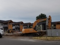 Case excavator on jobsite