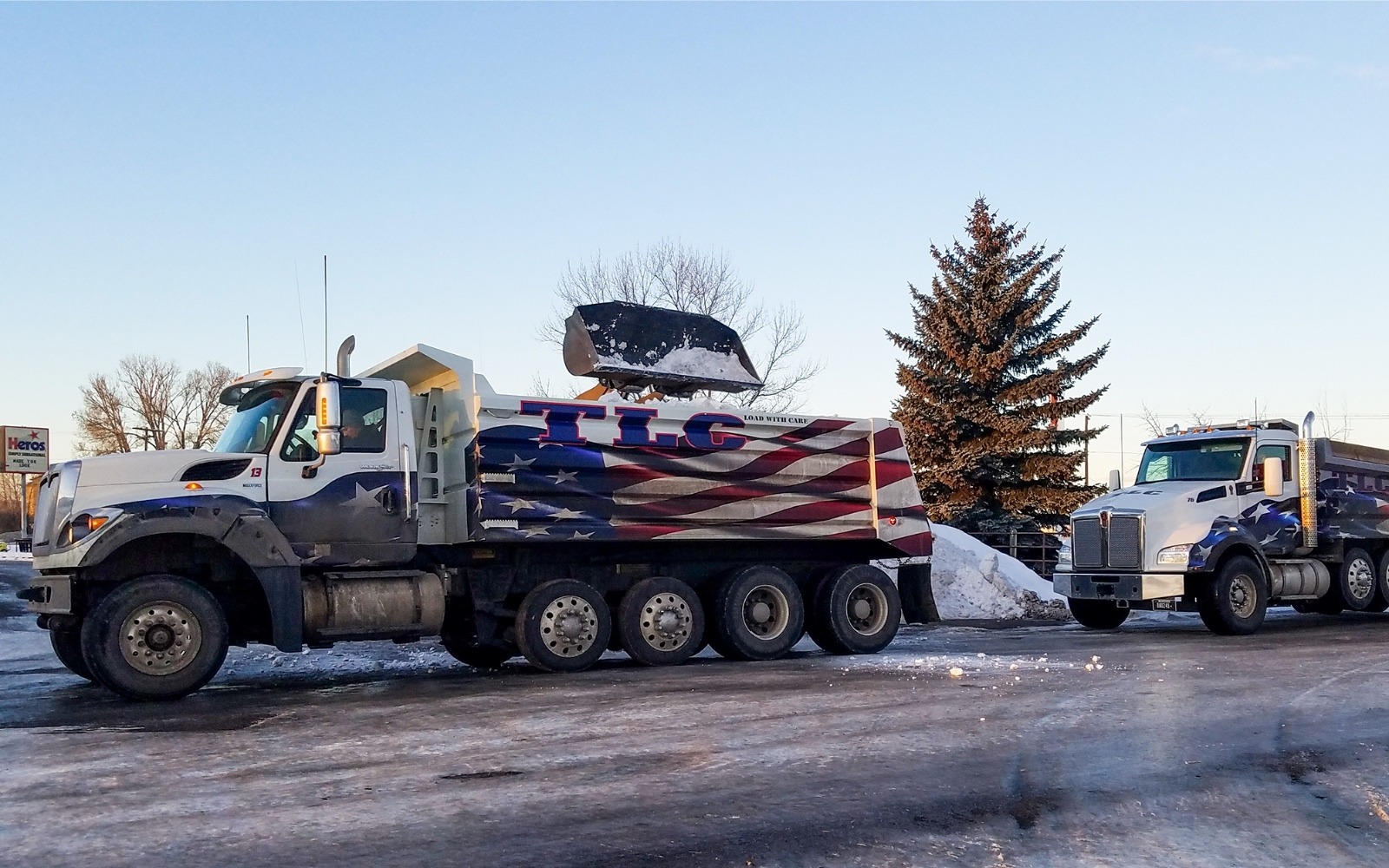 TLC Dump Trucks Doing Snow Removal