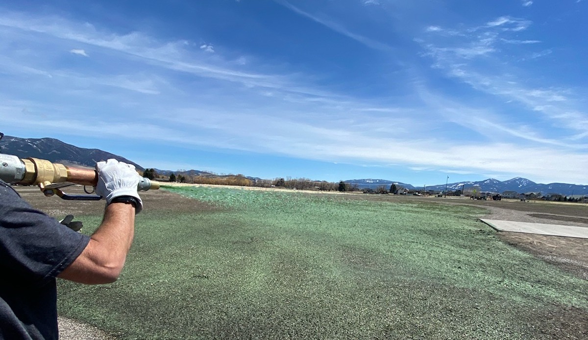 hydro seeding a commercial yard